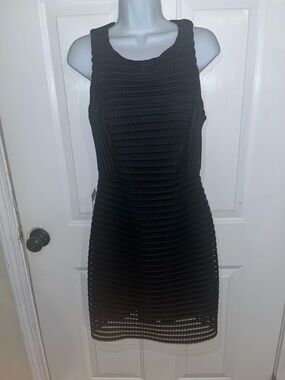 The Limited Black Textured Sleeveless Mini Dress